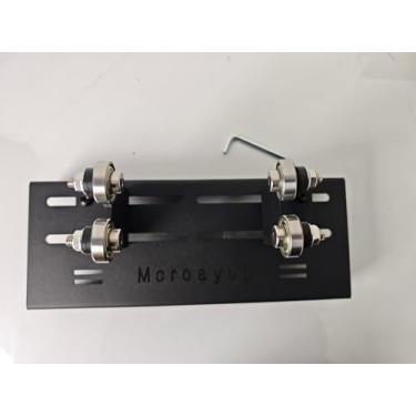 Imagem de Moroayop Ferramenta de medição de runout de suporte de manivela de ciclomotor de motocicleta com base de trilho longo e postes de rolamento de rolo de aço para motos de sujeira, scooters, ciclomotores