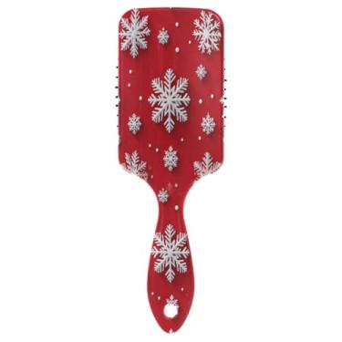 Imagem de Blueangle Escova de cabelo branca com flocos de neve – escova de desembaraçar elimina nós e quebras, escova de cabelo de viagem para crianças, adultos e todos os tipos de cabelo (352)