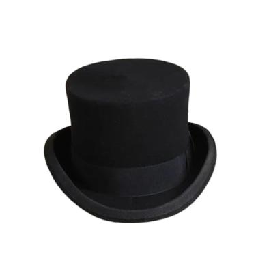 Imagem de EFDNK-HB Chapéu mágico clássico personalizado chapéu coco universal decoração de palco show mágico performance de rua (preto, 60 cm)