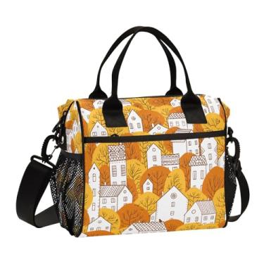 Imagem de Joisal Lancheira feminina outono outono cidade grande térmica lancheira para adultos, bolsas térmicas com bolsos laterais