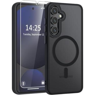 Imagem de WRJ Capa magnética para Samsung Galaxy S26 Plus com protetor de tela, capa de telefone translúcida para mulheres e homens [compatível com Magsafe] Capa protetora fina antiimpressões digitais à prova