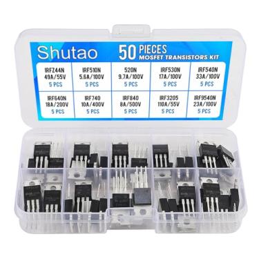 Imagem de Shutao Kit Sortido De Transistores Mosfet Potência Canal N Da Série Irfz44N, 50 Peças, Irf510N, Irf520, Irf530N, Irf540N, Irf640N, Irf740, Irf840, Irf3205, Irf9540, Irf Series 10 Valores