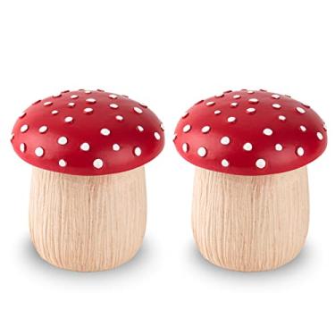 Imagem de dgudgu Pacote Qtip Titular Organizador Cogumelo Suporte de Bola de Algodão Titular Cotonete Qtip Dispensador Banheiro Recipiente de Bola de Algodão