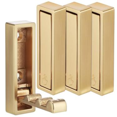 Imagem de Operitacx 4 ganchos de parede dobráveis, ganchos dobráveis em forma de L que economizam espaço, cabide de parede para bolsas de roupas, toalhas, chapéu, cachecol