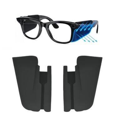 Imagem de 1 par de protetores laterais para óculos compatíveis com óculos Ray-Ban Meta Wayfarer/Skyler/Headliner Gen 2 e Oakley Meta HSTN Smart Glasses, preto (preto)