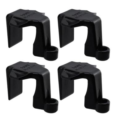 Imagem de KUMGROT 4 peças de plástico preto ajustadores de grampo de para-choque barco pontão trilho quadrado cabide de para-lama para barcos pontão ancorados grampos de para-lama para tubos quadrados de 2,5 a