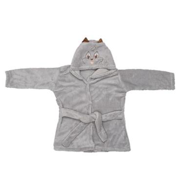 Imagem de Roupão Infantil de Microfibra Baby Joy, Esquilo cinza