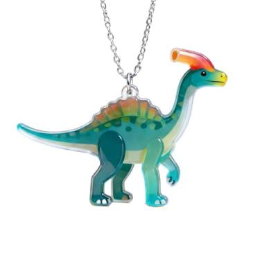 Imagem de OSCCI Colar de dinossauro pré-histórico – material acrílico elegante, formato de animal detalhado, presente moderno para amantes de animais e entusiastas da moda, Acrílico, Sem Pedra Preciosa