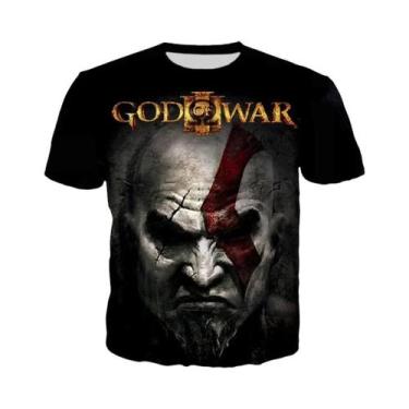 Imagem de Camiseta Masculina Oversized Estampada Em 3D Deus Da Guerra Casual Har