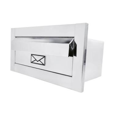 Imagem de Caixa De Correio Para Muro Parede De Embutir Moderna Em Aço Caixinha C