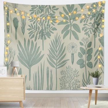 Imagem de Planta para decoração de parede de quarto, tapeçaria engraçada pendurada para sala de estar, dormitório, decoração de casa - 86 x 102 cm A83