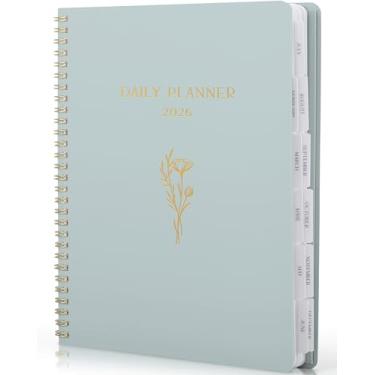 Imagem de Linda agenda diária 2026 – agenda diária de 17,8 cm x 25,4 cm para mulheres ou homens com spreads semanais e mensais para facilitar o planejamento – calendário perfeito para organizar todas as tarefas