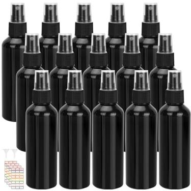 Imagem de YEUIKERR Pacote com 36 frascos de spray de plástico preto de 236 ml, frascos de spray de limpeza de névoa fina, frascos de spray vazios de 227 g para viagem, óleos essenciais, limpeza