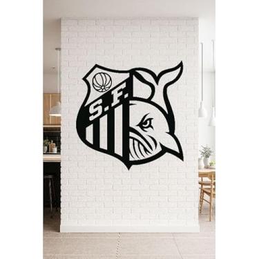 Imagem de Painel Decorativo Santos FCl, MDF 3mm, Recorte a Laser, Fita Dupla Face Incluída, Decoração Alvinegra