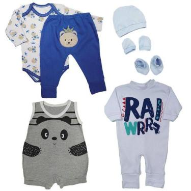 Imagem de Presente Bebê 7 Pç Mijão Body Banho de Sol Macacão Kit Touca - Koala B