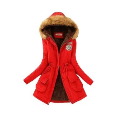 Imagem de Jaqueta De Algodão Feminina Para Outono E Inverno, Acolchoada, Com Cap