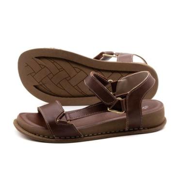 Imagem de Sandália Papete Rivva em Couro Alfa Sépia - 17139AS - Andacco, Marrom,