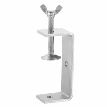 Imagem de HARFINGTON Grampos C de aço inoxidável 304 85 mm quadrado mini braçadeira de tigre ajustável clipe em U de metal resistente com parafusos de borboleta para montagem de soldagem de madeira, prata