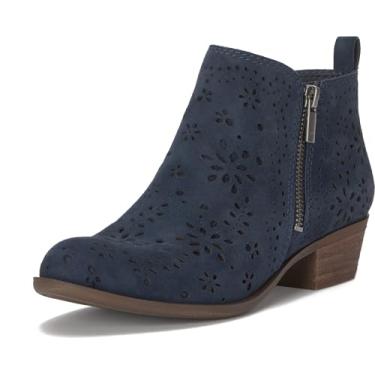 Imagem de Lucky Brand Bota feminina Basel no tornozelo, Blazer azul-marinho de camurça, 42
