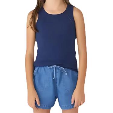 Imagem de Regata Básica Infantil Menina Em Ribana Azul Escuro 004
