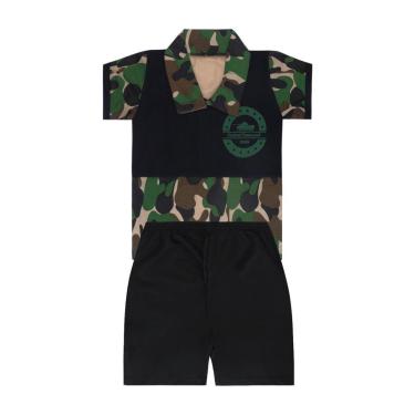 Imagem de Conjunto Polo Militar e Short Preto - Destak-Masculino