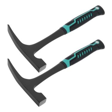 Imagem de MABCIRY Martelo de palheta de pedra com ponta pontiaguda e alça deslizante, martelo geológico forjado com gota de aço, kit de equipamento de rocha geológica para prospecção de mineração (preto)