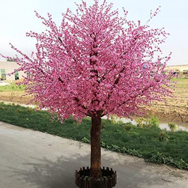 Imagem de Plantas artificiais grandes de flor de cerejeira simulação, árvore de pêssego, árvore de desejos, árvores falsas, decoração de festa de escritório em casa, 1,2 x 1 m (transparente 1,2 x 0,8 m)