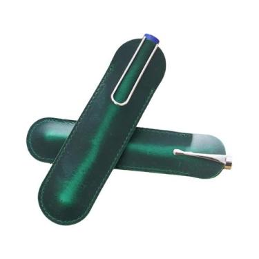 Imagem de Estojo De Lápis De Couro Genuíno Retrô, Estiloso Suporte Para Caneta Ú