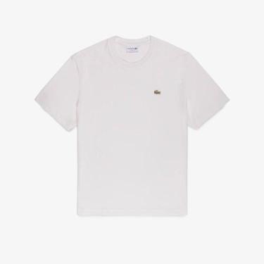 Imagem de Camiseta de Malha de Algodão e Linho - Lacoste, L, Branco
