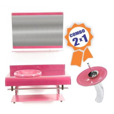 Imagem de Combo 2 em 1 - Gabinete 90cm Alemanha + Torneira Ibiza - EKASA, Rosa