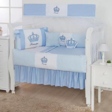 Imagem de Kit Protetor de Berço Lateral Coroa Imperial 12 peças Com Saia Diversa