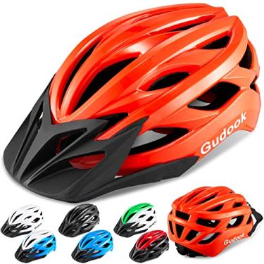 Imagem de Gudook Capacetes de bicicleta para homens – Capacete de bicicleta feminino adulto – Capacete de ciclismo leve e ajustável com viseira removível para ciclistas de estrada de montanha