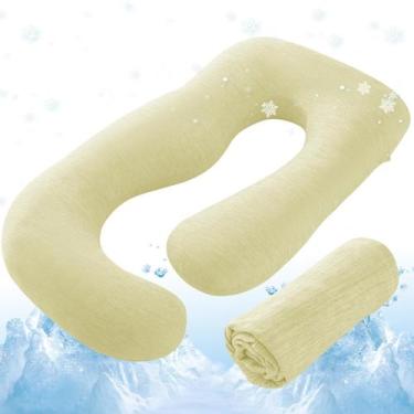 Imagem de Capa de Travesseiro de Gravidez Refrescante Sasttie em U 145 cm Amarel