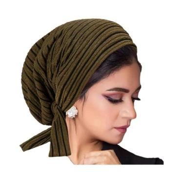 Imagem de Turbante Moderno Com Listras Para Mulheres, Hijab Muçulmano, Lenço De 