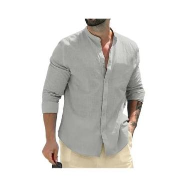 Imagem de Camisa Masculina De Algodão De Manga Comprida Para Outono, Respirável,