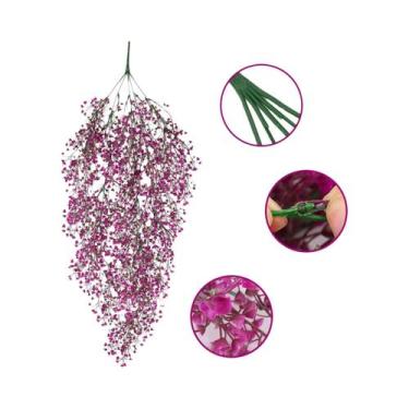 Imagem de Flores De Wisteria Artificiais Resistentes a UV, Planta Falsa Para Dec