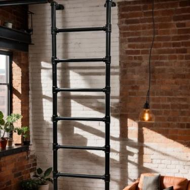 Imagem de Escada de emergência para escadaria de incêndio montada na parede - Escada de segurança dobrável de 2 pés para janelas de 2º andar e porão, degraus antiderrapantes ajustáveis, suporte de liberação