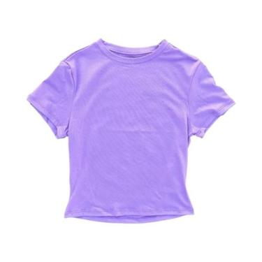 Imagem de Camiseta De Yoga Feminina De Cor Sólida, Manga Curta, Macia, Respiráve