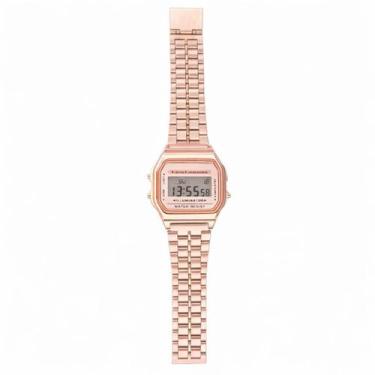 Imagem de Relogio Classico Led Digital Luz Verde Luminoso Cronometro Data Vintag