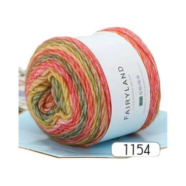 Imagem de Fio De Lã Arco-Íris 100g Macio Para Tricô Manual De Chapéus, Cachecóis