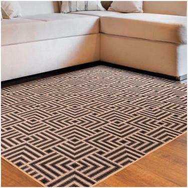 Imagem de Tapete Sala Quarto Funcional Tabuleiro 1,00 X 1,50 Titulos Bege-72