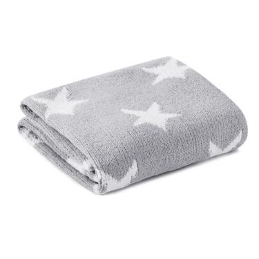 Imagem de Manta Cobertor Infantil Microfibra Tricô Bebê Loani Cinza