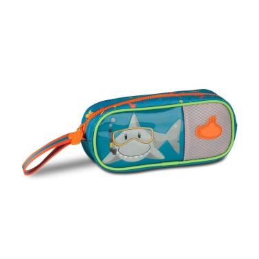 Imagem de Estojo Duplo Escolar Infantil Tubarão Estojo Escolar Crianças-Masculino