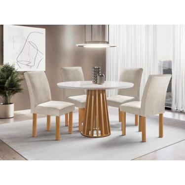 Imagem de Sala de Jantar 4 Cadeiras c Vidro 1,0m - Dublin - Sky Móveis