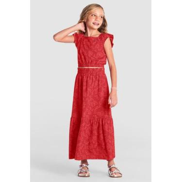Imagem de Conjunto infantil menina de borboleta Brandili, 6, Vermelho