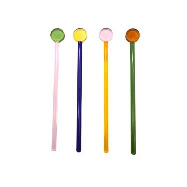 Imagem de Conjunto de Colheres Mexedoras de Drink Bailarina em Vidro 4 Peças Coloridas WJ4006 BTC