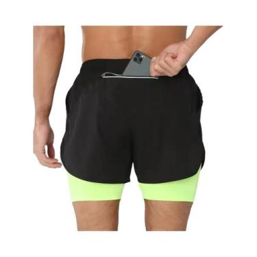 Imagem de Shorts De Treino Masculinos 2 Em 1 De Secagem Rápida Para Corrida E Mu