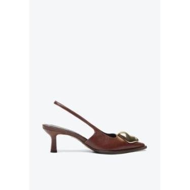 Imagem de Slingback Japão em Couro Dark Brown / Marrom Vicenza Iorane-Feminino