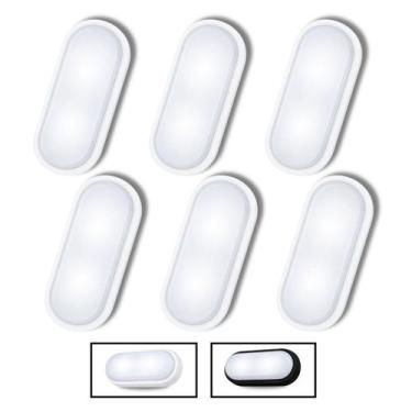 Imagem de 6 Luminárias Arandela Tartaruga Led 8w Jardim Muro IP65 Bivolt Branco 