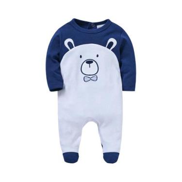Imagem de Macacão De Algodão De Manga Longa Para Bebê Menino 0-12 Meses, Estampa